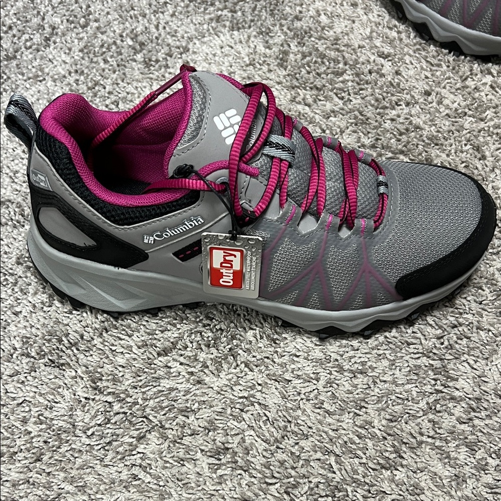 Columbia Women's Waterproof Hiking Shoes in Gray and Magenta women’s size 8 NWT - Picture 2 of 4